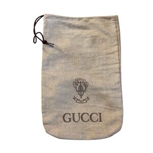 Gucci Dust Cover Bag Drawstring Tan  14” x 9” Vintage Authentic Italy